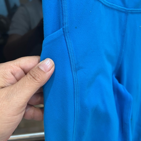 Authentic Lululemon Athletica Blue leggings, size 2. Has stains. - Picture 6 of 10